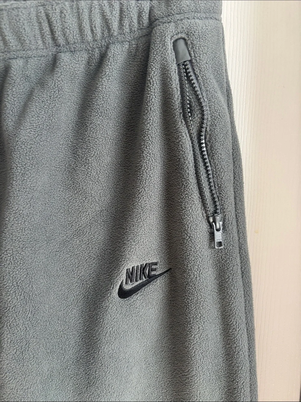 Nike Gray Fleece Joggers with Knee Panels